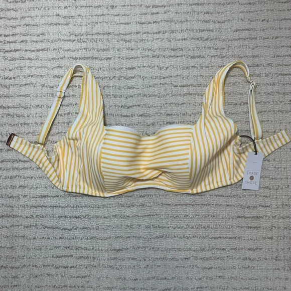 Shade & Shore yellow and white striped bikini - Picture 5 of 10